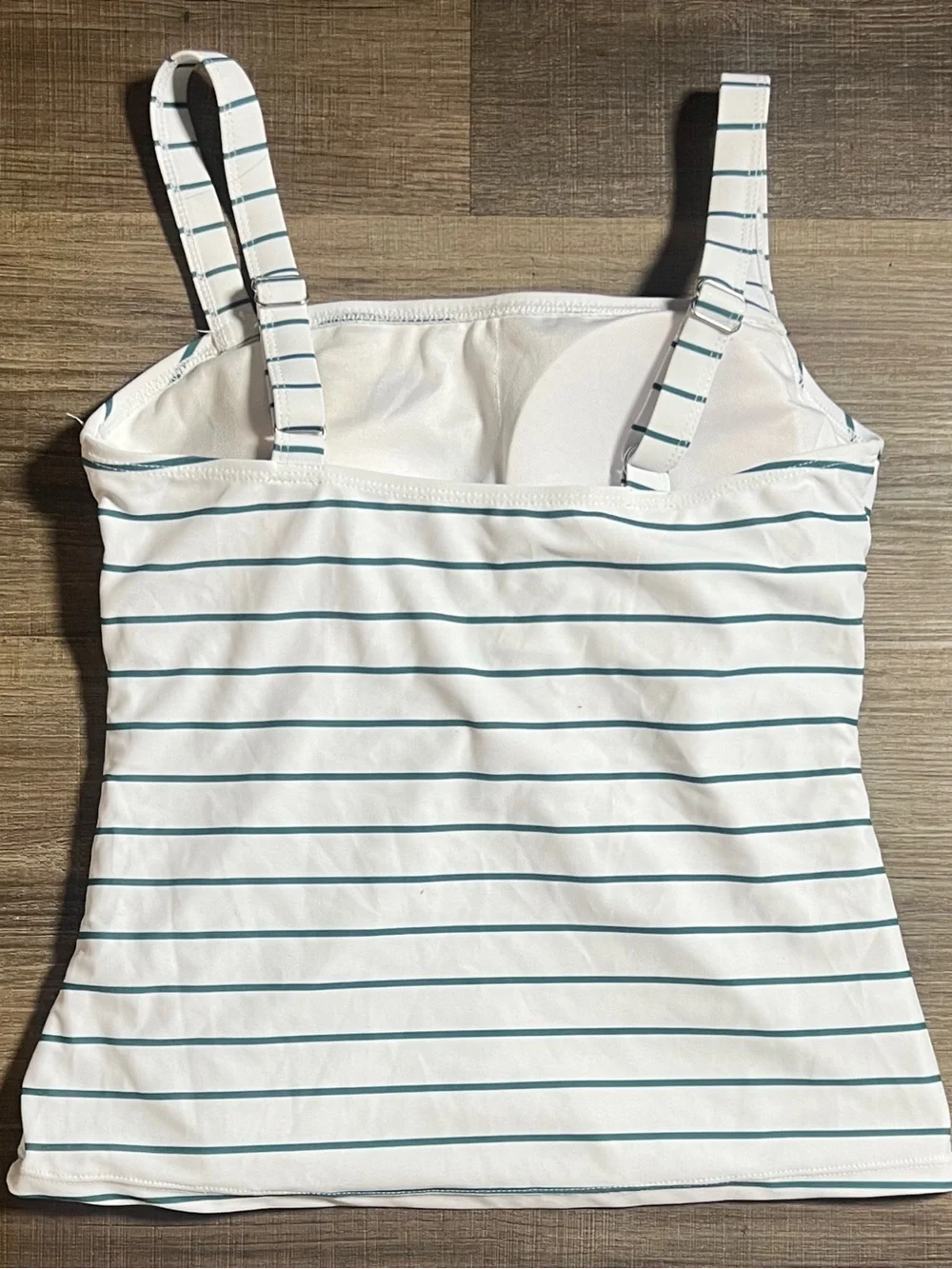 Women’s Green & White Tankini With Shorts Two Piece Swim Set